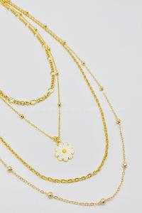 Lamelif 4Lü Kombin Papatya Detaylı Set Kolye