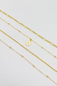 Lamelif 4Lü Kombin Papatya Detaylı Set Kolye