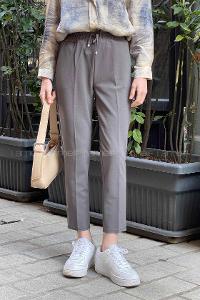 Smoked Crepe Fabric Elastic Waist Material Pants