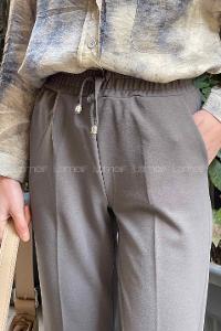 Smoked Crepe Fabric Elastic Waist Material Pants