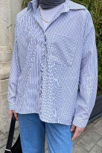 Light Blue Shirt Collar Long Arm Viscose Fabric Unprinted Shirt