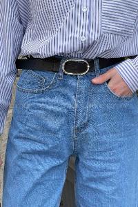 Lamelif  Paça Kesik Midi Boy Pantolon Açık Mavi