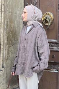 Mink Shirt Collar Long Arm Viscose Fabric Shirt