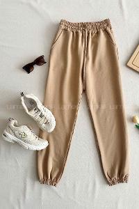 Brown With Milk Regular Trousers Elastic Waist Regular Cut Bottom Tracksuit