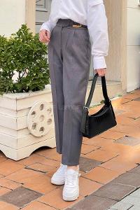 Smoked Cotton Fabric High Waist Comfortable Pants