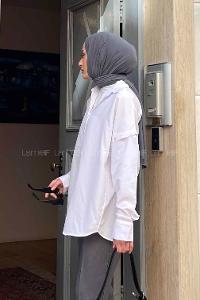 White Shirt Collar Long Arm Viscose Fabric Shirt