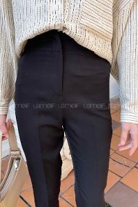 Black Cotton Fabric High Waist Comfortable Pants