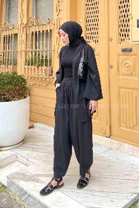 Black Crew Neck Suit