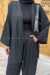 Black Crew Neck Suit