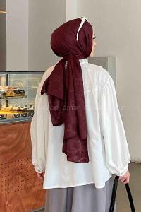 White Shirt Collar Long Arm Viscose Fabric Unprinted Shirt