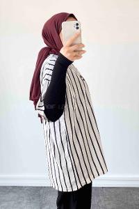 Black-white-1 Crew Neck Half Arm Arm Cotton Printed T-shirt