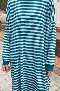Oil Green Medium Crew Neck Cotton Tunic