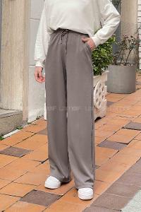 Lamelif Modal Kumaş Bol Paça Eşofman Füme