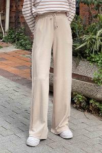 Cream Regular Trousers High Waist Regular Cut Bottom Tracksuit