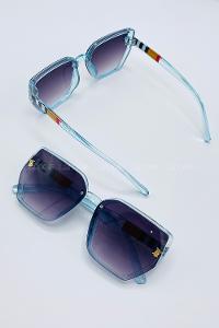 Lamelif Gucc Bebe Mavi Çerçeve Siyah Cam Güneş Gözlüğü