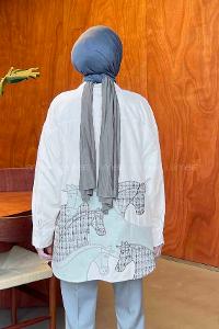 Lamelif Tuvid Detaylı Gömlek Beyaz