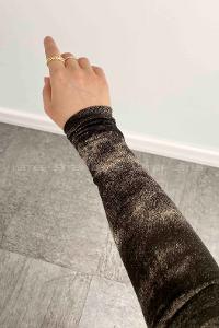 Dark Brown Mock Turtle Neck Long Arm Combed Fabric Body