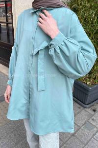 Lamelif Kol Detaylı Gömlek Mint Yeşili