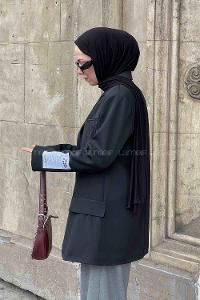 Lamelif Kapak Cepli Ceket Siyah