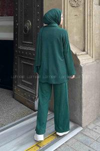 Emerald Green Shirt Collar Long Arm Poplin Fabric Poplin Fabric Regular Trousers Comfortable Suit