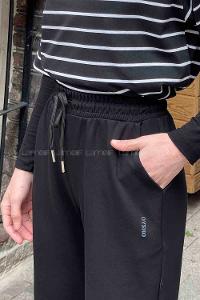 Black Elastic Trousers Normal Waist Bottom Tracksuit