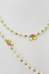 Lamelif Gökkuşağı Charmlı İnci Kolye