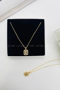 Lamelif Gold Baget Zirkon Kolye