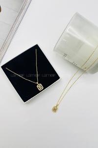 Lamelif Gold Baget Zirkon Kolye