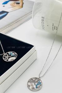 Lamelif Gümüş Deniz Atı Zirkon Taşlı Kolye