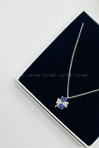 Lamelif Gümüş Dört Yapraklı Yonca Zirkon Kolye