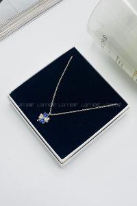 Lamelif Gümüş Dört Yapraklı Yonca Zirkon Kolye