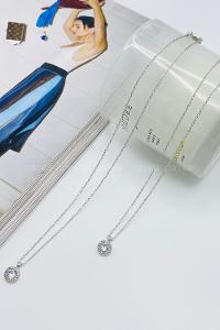 Lamelif Gümüş Kristal Taşlı Baget Zirkon Kolye