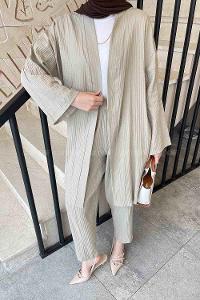 Sand Beige Scarf Neck Long Arm Without Accessories Linen Regular Trousers Comfortable Suit