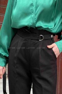 Black Cotton Fabric High Waist Comfortable Pants