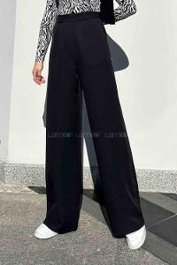Lamelif Yüksek Bel Bol Paça Pantolon Siyah