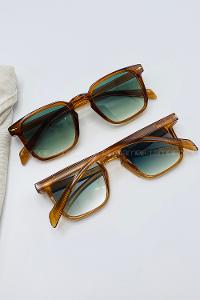 Lamelif Hemnes Kahverengi Çerçeve Yeşil Güneş Gözlüğü