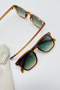 Lamelif Hemnes Kahverengi Çerçeve Yeşil Güneş Gözlüğü