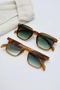 Lamelif Hemnes Kahverengi Çerçeve Yeşil Güneş Gözlüğü