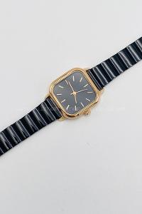 Lamelif Siyah Metal Kordon Kol Saati