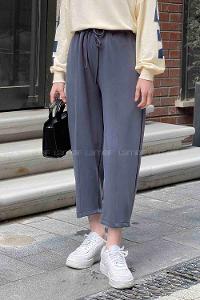 Metallic Gray Trousers Elastic Waist Bottom Tracksuit