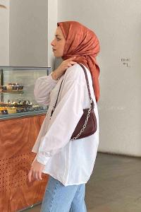 Lamelif Etek Ucu Parçalı Poplin Gömlek Beyaz