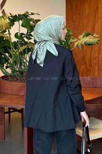 Black Shirt Collar Long Arm Cotton Unprinted Shirt