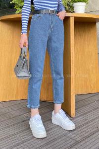 Lamelif Mom Jean Pantolon Kot Mavi