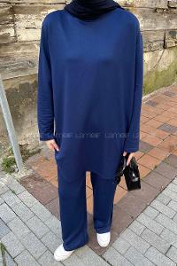 Lamelif İkili Oshyo Tesettür Takım Lacivert