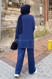 Lamelif İkili Oshyo Tesettür Takım Lacivert