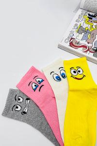 Lamelif Karikatür Kolej Çorap