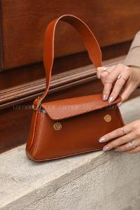Tan Buckle Skin Hand Bag Bag