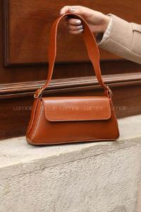 Tan Buckle Skin Hand Bag Bag