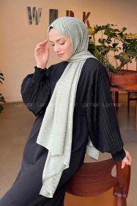 Lamelif Kapadokya Desen Jakar Serisi Şal Açık Yeşil