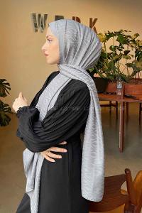 Lamelif Kapadokya Desen Jakar Serisi Şal Koyu Gri